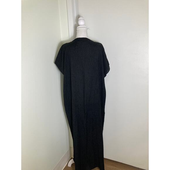 Cos Black Crinkle Maxi Dress Sz 6 - Picture 2 of 3